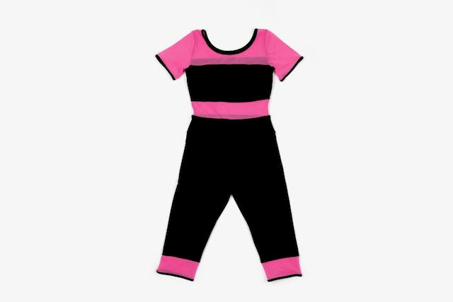 Bella bodysuit with sheer paneling (cropped leg)
