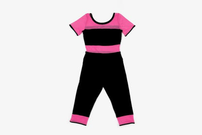 Bella bodysuit with sheer paneling (cropped leg)